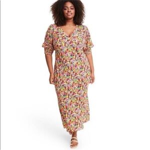 RIXO X Target Multicolor Puff Sleeve Floral Maxi Dress Size 24W/26W